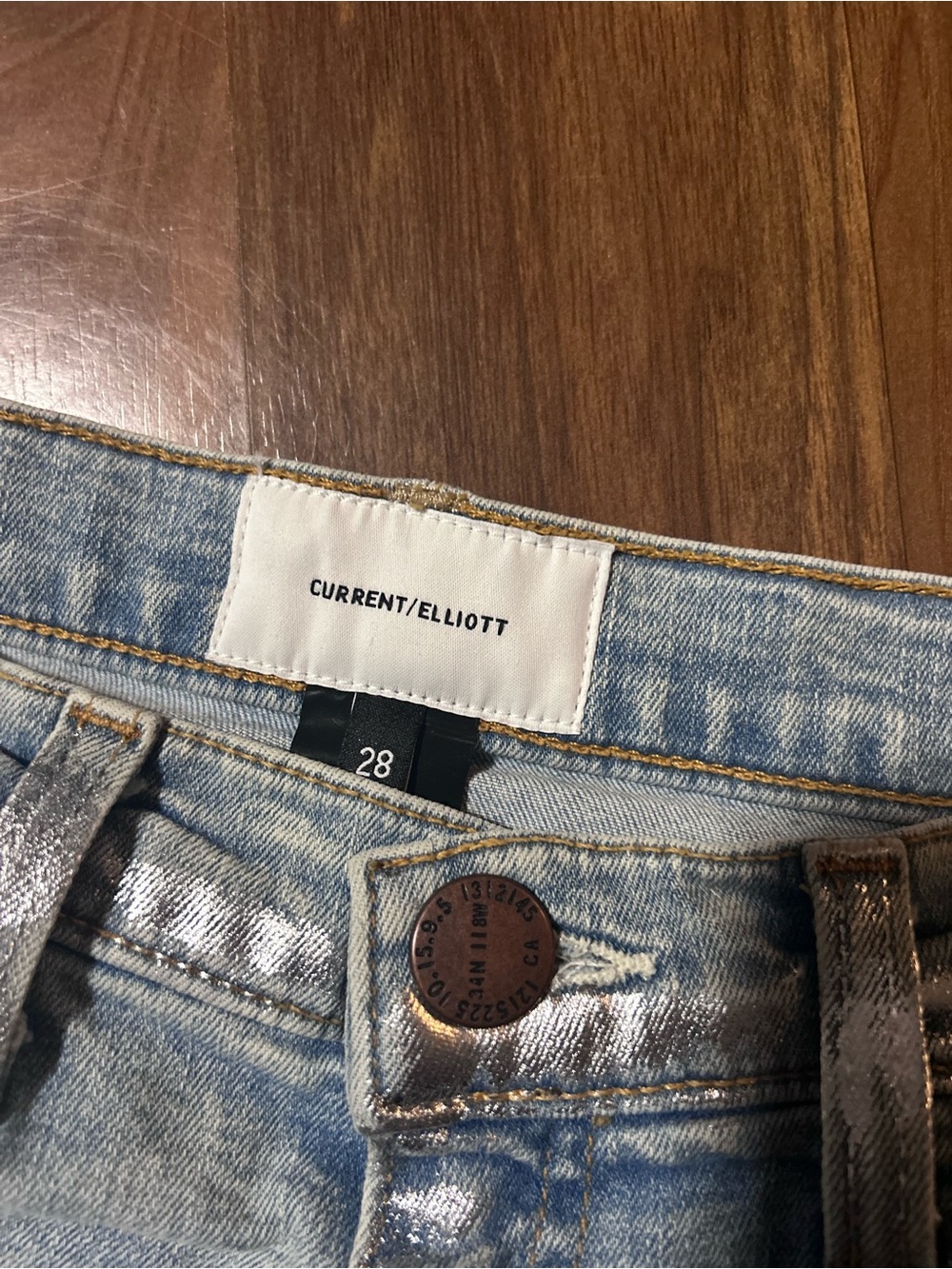 CURRENT/ELLIOTT Light Blue Jeans with Silver Shine